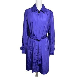 Sam Edelman Women's Size L Purple Belted‎ Rain Trench Coat